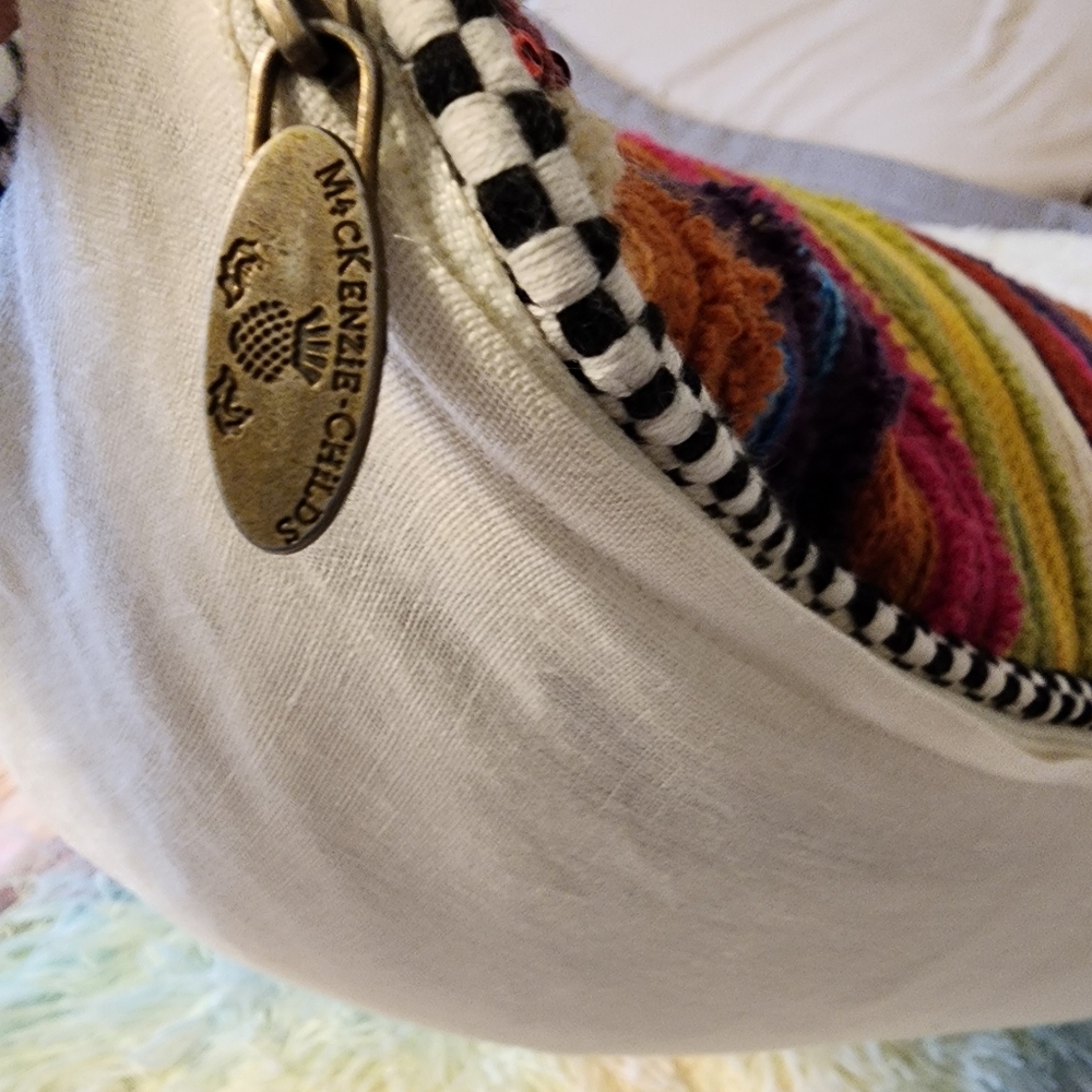 MacKenzie-Childs Zanskar Square Pillow Retro Striped 22 X 22 - Picture 6 of 6